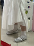他她（TATA）薄霧少女銀色瑪麗珍鞋女平底芭蕾舞單鞋女新 銀色 35 曬單實(shí)拍圖