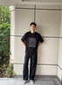 izzue IT天絲薄款休閑褲男士2025夏季新款寬松直筒冰絲闊腿彎刀褲子男 曬單實(shí)拍圖