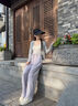 名創(chuàng)優(yōu)品（MINISO）冰絲褲子女2025新款涼感防曬褲夏季休閑寬松運動褲設(shè)計感開衩長褲 【冰絲防曬直筒褲】黑色 XL 【收藏加gou 優(yōu)先發(fā)】 曬單實拍圖
