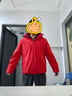 太平鳥(niǎo)男裝火山羽絨服連帽沖鋒冬季戶(hù)外保暖防寒外套 紅橙色 XL 曬單實(shí)拍圖