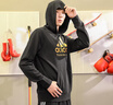 阿迪達斯 （adidas）衛衣男秋季跑步運動(dòng)保暖防風(fēng)連帽衛衣 黑金小logo L  曬單實(shí)拍圖