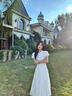 衣圖雅裙子女夏季2025新款學(xué)院風(fēng)連衣裙夏天女初戀泡泡袖氣質(zhì)收腰中長(cháng)裙 白色 均碼 【可備注碼數】 曬單實(shí)拍圖