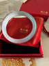 周六福半山半水玉髓手鐲淺白綠寬條新中式國風(fēng)送女友生日禮物 60mm 曬單實(shí)拍圖