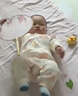 繽麗貓嬰兒連體衣春秋季寶寶純棉無(wú)骨長(zhǎng)袖哈衣爬服家居服睡衣新生兒衣服 純棉對(duì)門(mén)連體衣-橘色花 90cm 曬單實(shí)拍圖