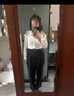 京東京造西裝褲女夏季新款顯瘦休閑褲顯瘦闊腿西褲四面彈 灰色 M 曬單實(shí)拍圖