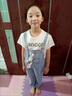 G.DUCKKIDS小黃鴨女童套裝夏季2025兒童衣服中大童牛仔背帶褲女孩短袖兩件套 套裝 160 曬單實(shí)拍圖