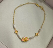 周大生（CHOW TAI SENG）十二花神系列黃金手鏈足金牡丹花珍珠送女友情人節禮物金重約3.3g 足金珍珠牡丹花手鏈 19cm 曬單實(shí)拍圖