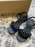 愛步（ECCO）涼鞋女 25年夏季新款方頭一字帶通勤休閑粗跟涼鞋 雕塑233803 黑色23380301001 38 曬單實(shí)拍圖