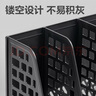 得力(deli)4聯(lián)帶筆筒多功能桌面檔案收納盒文件框欄籃盤書立架 辦公用品多層文件置物架資料架鏤空黑色 曬單實(shí)拍圖