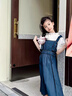 G.DUCKKIDS小黃鴨女童牛仔背帶連衣裙短袖襯衫兩件套女春夏裝中長(cháng)款裙子套裝 【單件】牛仔背帶裙 120 【適合36-45斤】 曬單實(shí)拍圖