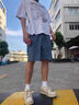 JASONWOOD官方正品高端品牌牛仔短褲男夏季薄款2025新款潮流休閑寬松五分褲 高檔淺藍(lán)色【現(xiàn)貨速達(dá)】 2XL 曬單實(shí)拍圖