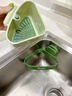 喜博兔吸盤(pán)按壓三角水槽瀝水籃廚房水槽分離剩菜茶葉殘渣過(guò)濾籃濾水籃子 綠色+黃色(吸盤(pán)安裝/按壓不臟手) 曬單實(shí)拍圖