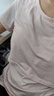 Mom Jane哺乳短袖t恤孕婦上衣睡衣莫代爾夏季薄款喂奶外出辣媽款帶胸墊女 蜜桃粉-帶罩杯 XL【建議體重125-140斤】 曬單實(shí)拍圖