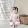 班喜迪嬰兒衣服秋裝嬰幼兒連體衣洋氣小寶寶哈衣爬服春秋季長袖童裝公主 粉色 73cm 曬單實(shí)拍圖