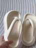 斤慕拖鞋女夏季外穿人字拖厚底增高新款防滑臭海邊沙灘洗澡踩屎感 踩屎感人字拖【36-37碼】牛奶白 曬單實(shí)拍圖