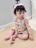 迪士尼（Disney）中國(guó)風(fēng)百日新中式周歲禮服嬰兒衣服夏裝連體衣女寶寶包屁衣夏天 花色【花滿(mǎn)枝無(wú)袖包屁】 66cm 建議0-4個(gè)月 曬單實(shí)拍圖