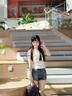 栢啟歆復(fù)古高腰韓系牛仔短褲女2025夏季新款辣妹百搭顯瘦收腰做舊熱褲 美式牛仔短褲 M （105-115斤） 曬單實(shí)拍圖