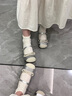回力內(nèi)增高瑪麗珍單鞋女2025新款配裙子蝴蝶結(jié)小香風(fēng)法式芭蕾鞋子 銀/灰 37 曬單實(shí)拍圖