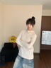 MMLG 87mm 涼感速干長(zhǎng)袖T恤女夏季新款透氣插肩連帽高領(lǐng)韓系情侶上衣 淺紫色 S 曬單實(shí)拍圖