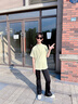 優(yōu)優(yōu)1點(diǎn)（Yoyo one）女童喇叭褲2025新款夏季冰絲長(zhǎng)褲兒童速干運(yùn)動(dòng)褲大童薄款瑜伽褲子 19197黃綠+18371黑【防曬套裝】 150 曬單實(shí)拍圖