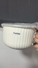 億嘉泡面碗陶瓷帶蓋學生飯盒泡面杯保鮮碗湯碗 北歐泡面杯白色 曬單實拍圖