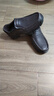 木林森品牌專(zhuān)賣(mài)牛皮厚底爸爸鞋男鞋男士休閑皮鞋軟皮套腳中老年鞋父親鞋 黑色鏤空 40 曬單實(shí)拍圖