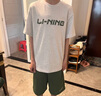 李寧童裝兒童運動套裝男小大童親膚毛圈簡約短袖短褲套裝170YWBV029-1 曬單實拍圖