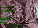 MsShe【重工珠片刺繡套裝】大碼女裝2025夏裝胖mm抽褶短袖T恤短褲 帝王紫色現(xiàn)貨 3XL 曬單實拍圖