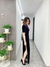 2025新款走秀旗袍絲絨高端大氣上檔次復(fù)古媽媽舞臺演出服日?？纱?紫色- 短袖 L 曬單實(shí)拍圖