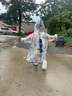 babycrayon新款可愛萌趣彩虹豆兒童雨衣戶外穿防水幼兒園男生女童寶寶雨披 曬單實拍圖