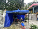 歌途樂遮陽棚雨棚四腳帳篷大傘戶外加厚擺攤折疊伸縮棚雨篷四角停車棚 【2.5x2.5米】加固黒架(藍色) 曬單實拍圖