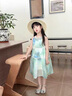 G.DUCKKIDS童裝女童連衣裙2025新款兒童裙子夏裝無袖A字裙波西米亞風(fēng)度假裙 藍綠色 120 建議110-120cm6-7歲cm 曬單實拍圖