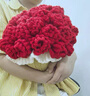無(wú)印良品捧花玫瑰花束毯子成品抱枕生日禮物送女生閨蜜成年訂婚新婚禮七夕 【成品】美伢-純手工編織 蓋毯85x110cm【可當抱枕】 曬單實(shí)拍圖