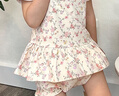 happyology英國兒童有機棉短袖花邊T恤春季新品可愛(ài)女童印花上衣 紫羅蘭花簇花苞褲 98 (98cm) 曬單實(shí)拍圖