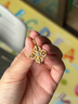 曼卡龍黃金吊墜四葉金剛杵掛墜古法點鉆工藝足金吊飾 送女生禮物 5.36g 曬單實拍圖