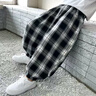 行運(yùn)龍男童褲子夏季薄款格子防蚊褲2025新款兒童夏裝中大童燈籠褲帥氣潮 黑白格 130 曬單實(shí)拍圖