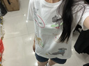 UR2025秋季新款女裝時(shí)尚趣味休閑萌寵印花短袖T恤UYU450059 本白 S 曬單實(shí)拍圖
