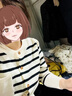 CS.LION條紋毛衣外套女開(kāi)衫寬松韓版2025新款慵懶風(fēng)春秋裝加厚外搭針織衫 杏色 L 100-110斤 曬單實(shí)拍圖