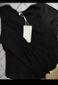 森馬（Semir）長(cháng)袖T恤女春季短款純色正肩木耳邊花邊內搭分割緊身顯瘦上衣 黑色90001 S 曬單實(shí)拍圖