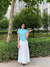 蘿美醬白色裙褲女夏季2025新款小個(gè)子a字半身裙高腰垂感休閑冰絲闊腿褲 白色裙褲 M 曬單實(shí)拍圖