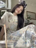 蕓蕁裙子女夏季2025新款蕓蕁碎花法式連衣裙女夏季娃娃領(lǐng)襯衫疊穿背帶 襯衫+背帶裙[收藏店鋪優(yōu)先發(fā)貨] L [建議110斤-120斤內(nèi)] 曬單實拍圖