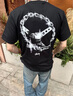 斯圖西（stussy）鐵鏈黑色八號短袖T恤寬松情侶圓領(lǐng)印花上衣夏季潮牌 男女同款 黑色 S 曬單實(shí)拍圖