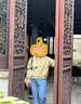 品彩（PinCai）松弛感衛(wèi)衣女清新橄欖綠圓領(lǐng)寬松衛(wèi)衣休閑百搭上衣P143W1012 曬單實(shí)拍圖