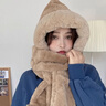 CHALL KITTY圍巾女秋冬2026帽子護耳手套女一體三八女神節生日禮物送女友老婆 咖色-生日圣誕節禮物高檔實(shí)用送女生老婆 曬單實(shí)拍圖