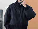 卡圖弛美式痞帥飛行員夾克男秋季潮流cleanfit立領(lǐng)廓形短款棒球服外套 黑色 XL 曬單實(shí)拍圖