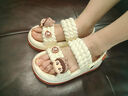 沐霓外穿卡通可愛(ài)女士涼鞋女百搭室內厚底帶后跟戶(hù)外海邊沙灘涼鞋女 卡其色 36-37 曬單實(shí)拍圖