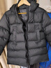 保姆鵝  兒童羽絨服寶寶中長款護(hù)臉加厚鴨絨外套防風(fēng)保暖童裝冬裝 炭黑 120 曬單實(shí)拍圖