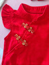 迪士尼（Disney）滿月嬰兒衣服夏季薄款外出服新生女寶寶百天周歲中國風旗袍連體衣 紅色 66cm 尺碼3-6個月(建議10-13斤) 曬單實拍圖