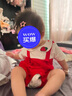 溜溜果女嬰兒衣服夏季短袖連體衣薄款夏裝純棉新生兒寶寶哈衣夏天外出服 短袖紅色背帶公主 80cm 適合15-17斤內(nèi)身高71-78cm 曬單實拍圖