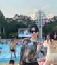 麓格立 比基尼女泳衣新款海邊泡溫泉泳衣性感復古長袖罩衫分體度假泳裝 棕色比基尼【建議80-120斤】 曬單實拍圖